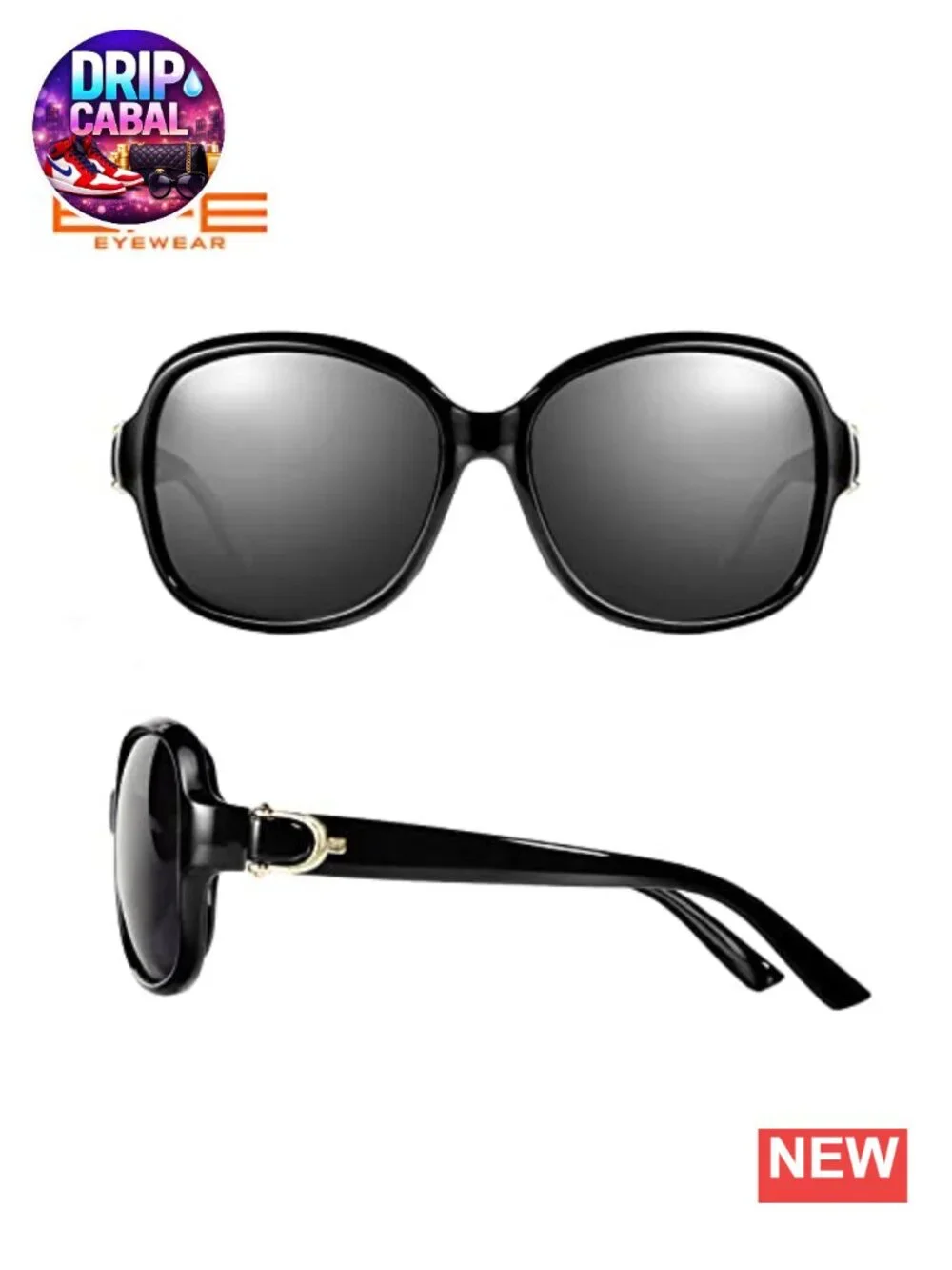 Classic Oversized Polarized Sunglasses for Women, TR90 Composite Frame, UV 400